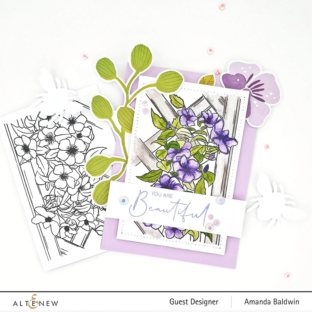 Clear Stamps Paint-A-Flower: Clematis Outline Stamp Set