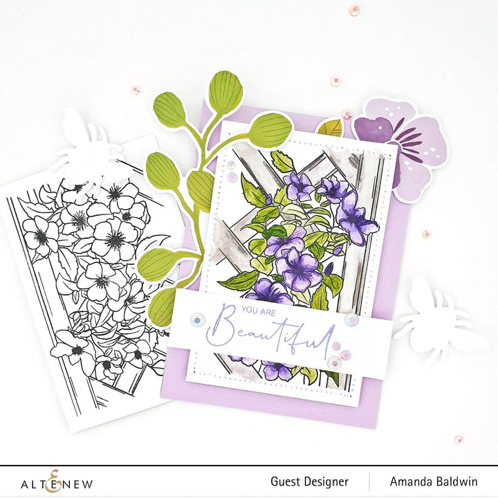 Clear Stamps Paint-A-Flower: Clematis Outline Stamp Set