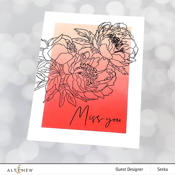Clear Stamps Paint-A-Flower: Coral Sunset Outline Stamp Set