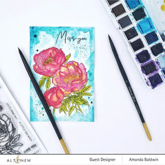 Clear Stamps Paint-A-Flower: Coral Sunset Outline Stamp Set