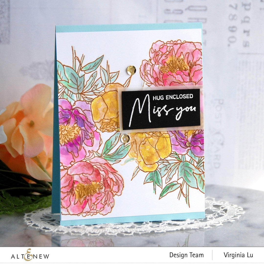 Clear Stamps Paint-A-Flower: Coral Sunset Outline Stamp Set