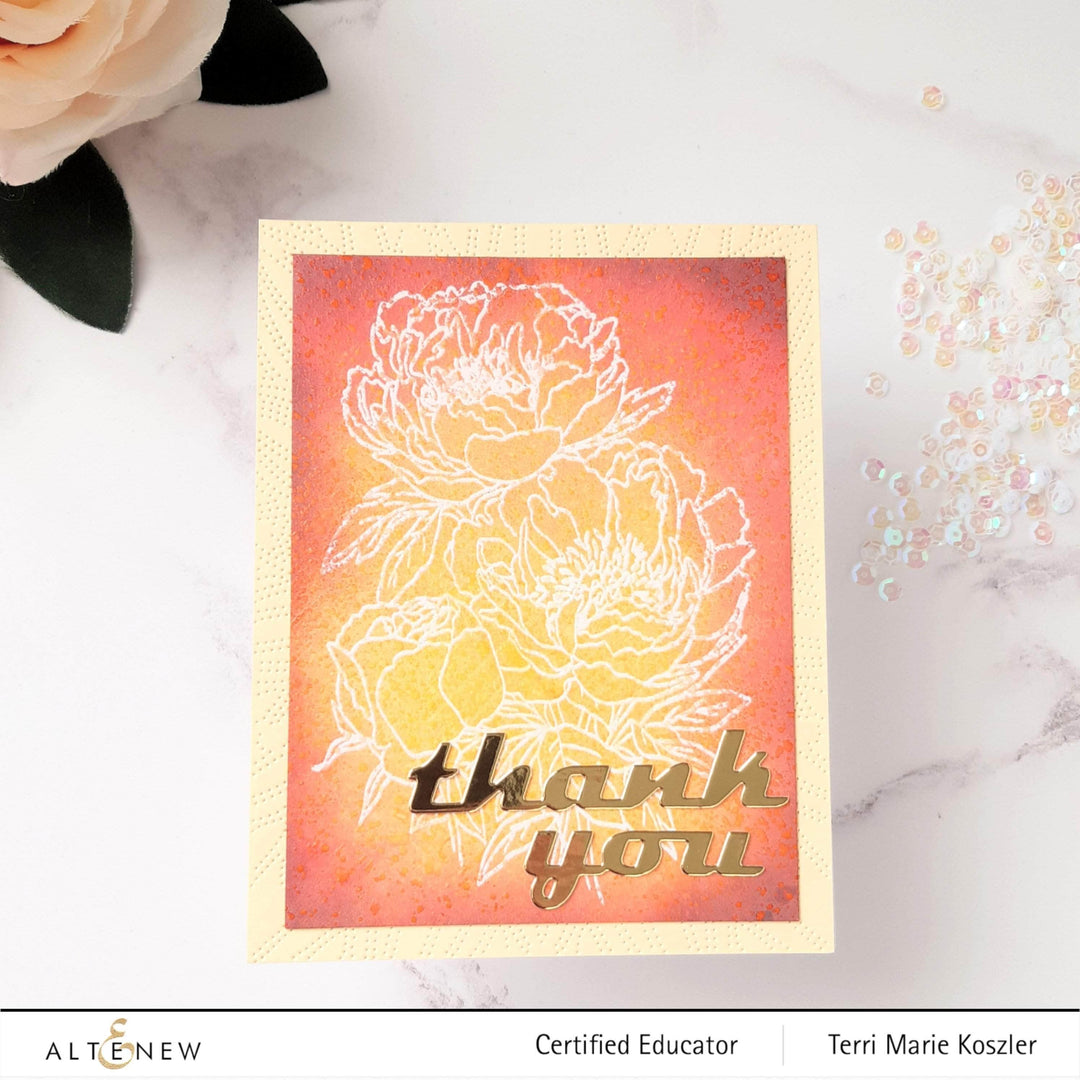 Clear Stamps Paint-A-Flower: Coral Sunset Outline Stamp Set