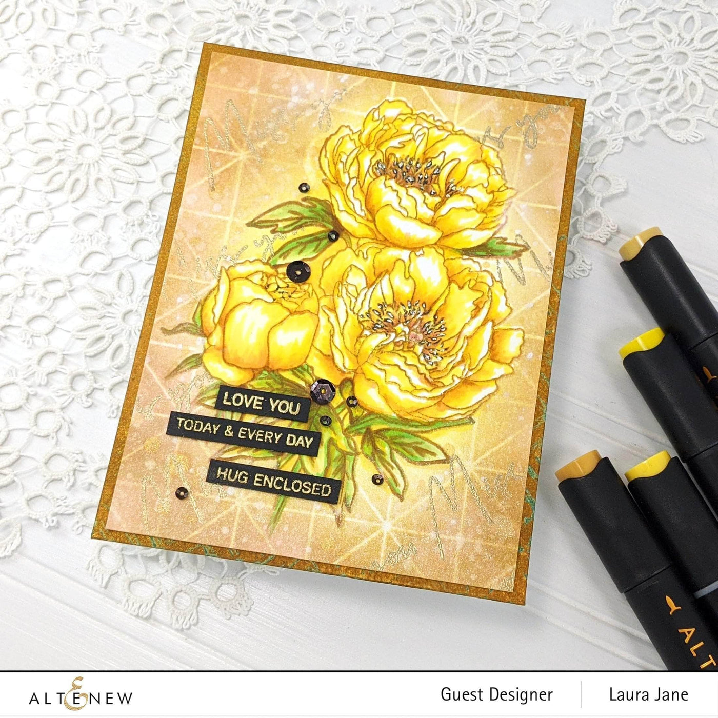 Clear Stamps Paint-A-Flower: Coral Sunset Outline Stamp Set