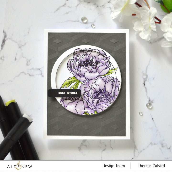 Clear Stamps Paint-A-Flower: Coral Sunset Outline Stamp Set