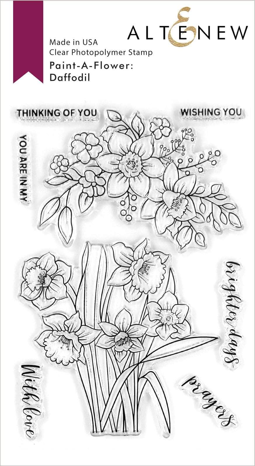 Clear Stamps Paint-A-Flower: Daffodil Outline Stamp Set