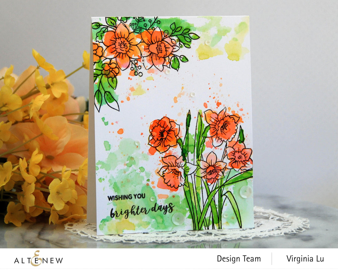 Clear Stamps Paint-A-Flower: Daffodil Outline Stamp Set