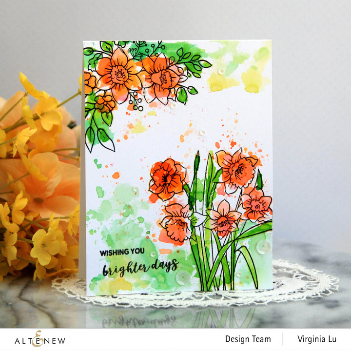 Clear Stamps Paint-A-Flower: Daffodil Outline Stamp Set