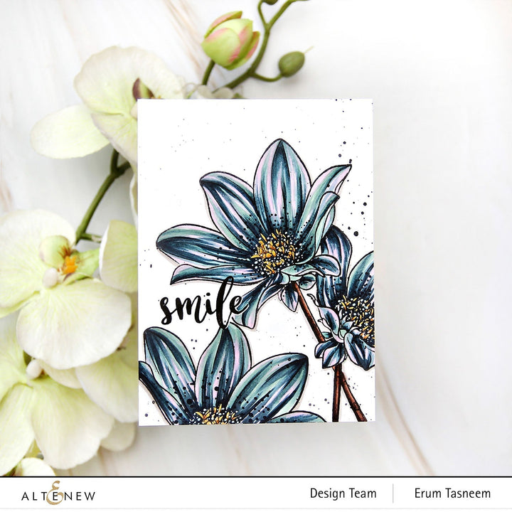 Clear Stamps Paint-A-Flower: Dahlia Bright Eyes Outline Stamp Set