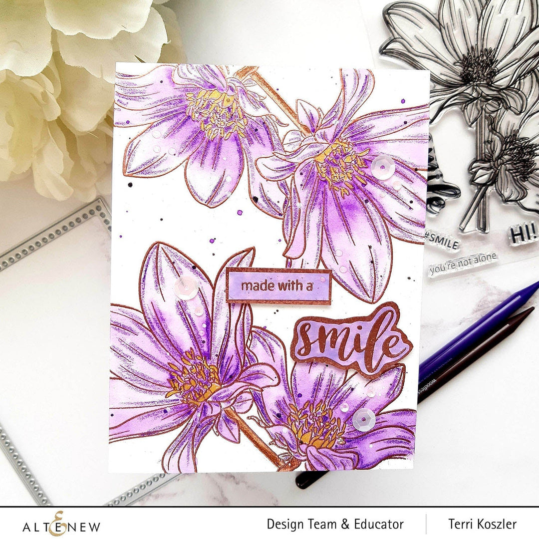 Clear Stamps Paint-A-Flower: Dahlia Bright Eyes Outline Stamp Set