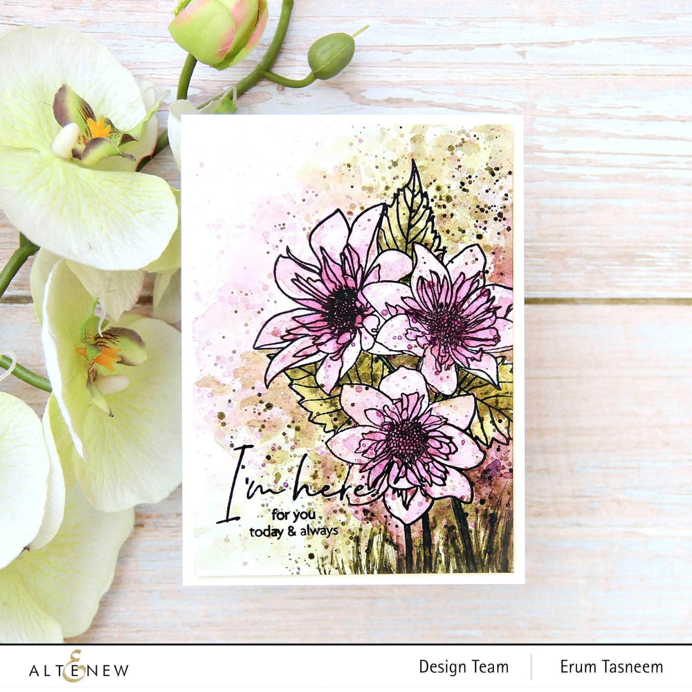 Clear Stamps Paint-A-Flower: Fashion Monger Dahlia Outline Stamp Set