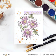 Clear Stamps Paint-A-Flower: Fashion Monger Dahlia Outline Stamp Set