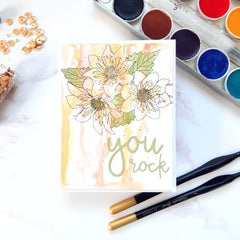 Clear Stamps Paint-A-Flower: Fashion Monger Dahlia Outline Stamp Set