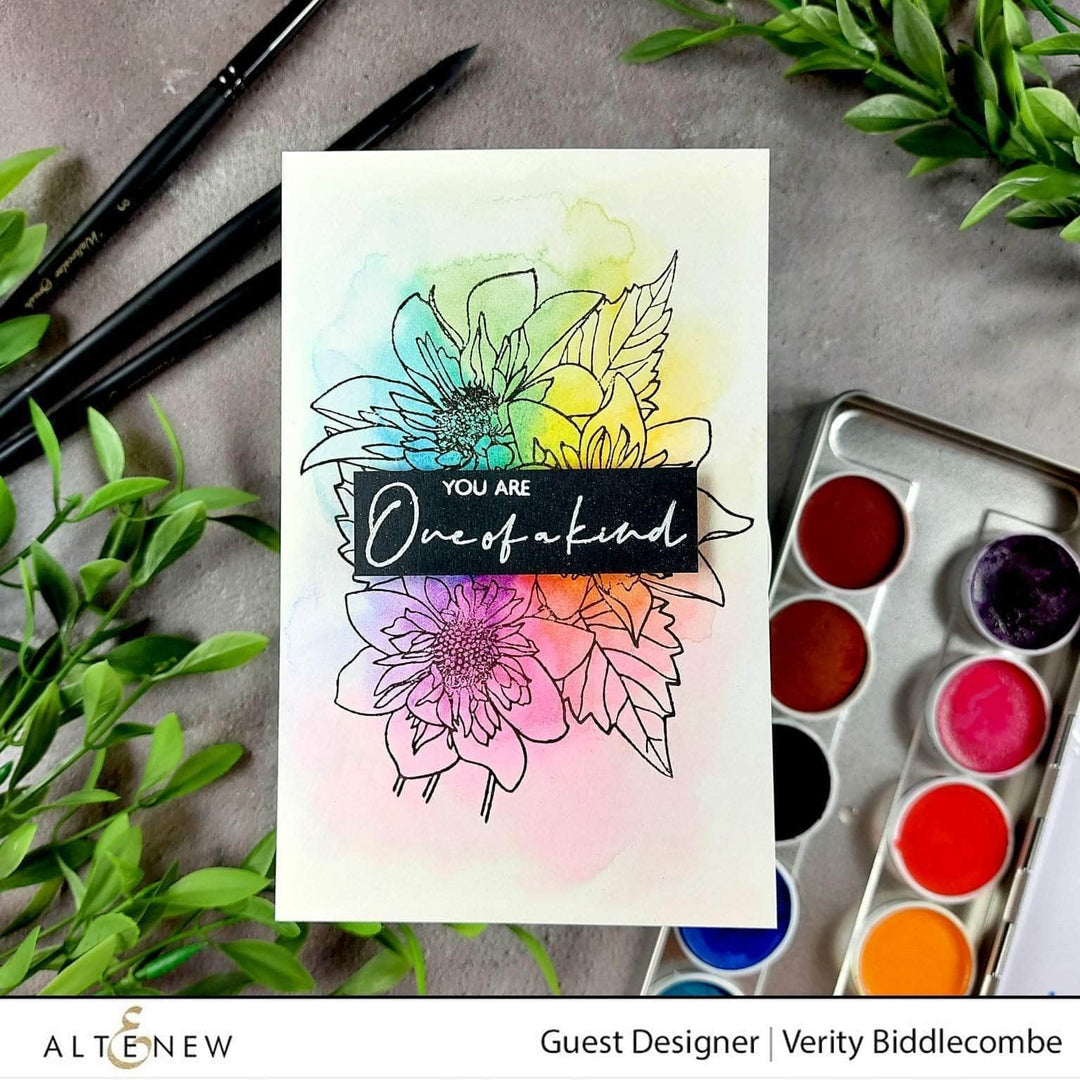 Clear Stamps Paint-A-Flower: Fashion Monger Dahlia Outline Stamp Set