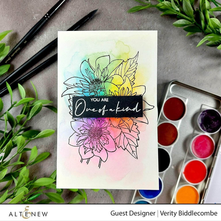 Clear Stamps Paint-A-Flower: Fashion Monger Dahlia Outline Stamp Set