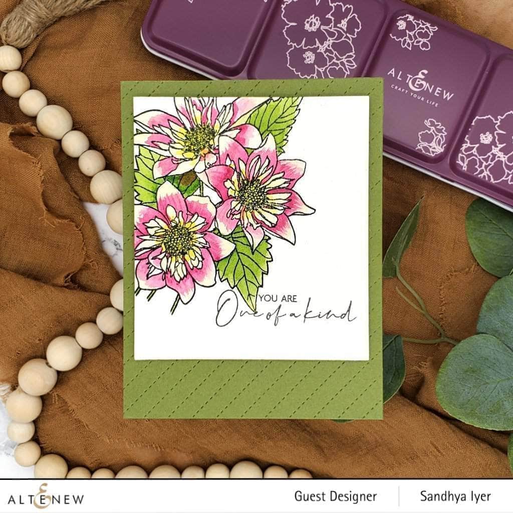 Clear Stamps Paint-A-Flower: Fashion Monger Dahlia Outline Stamp Set