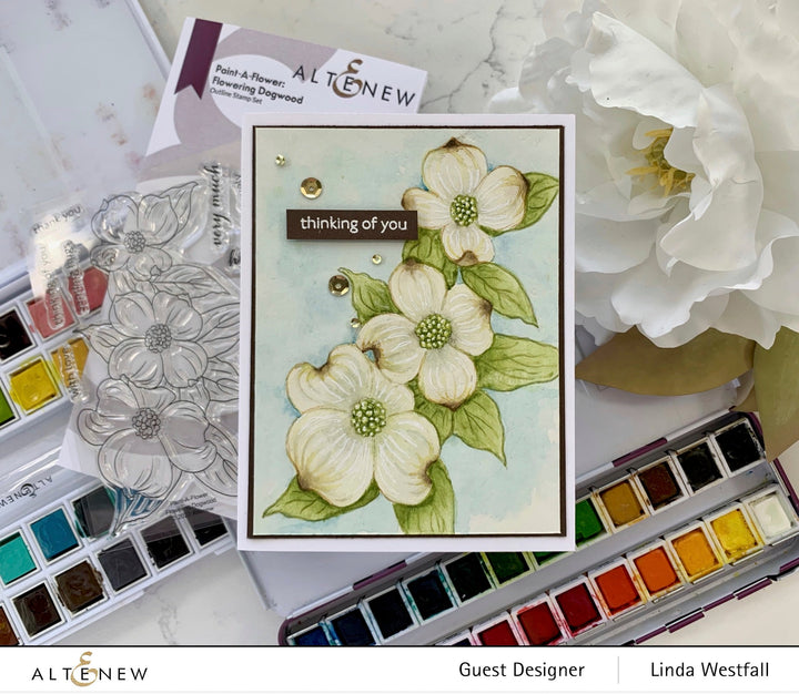 Clear Stamps Paint-A-Flower: Flowering Dogwood Outline Stamp Set