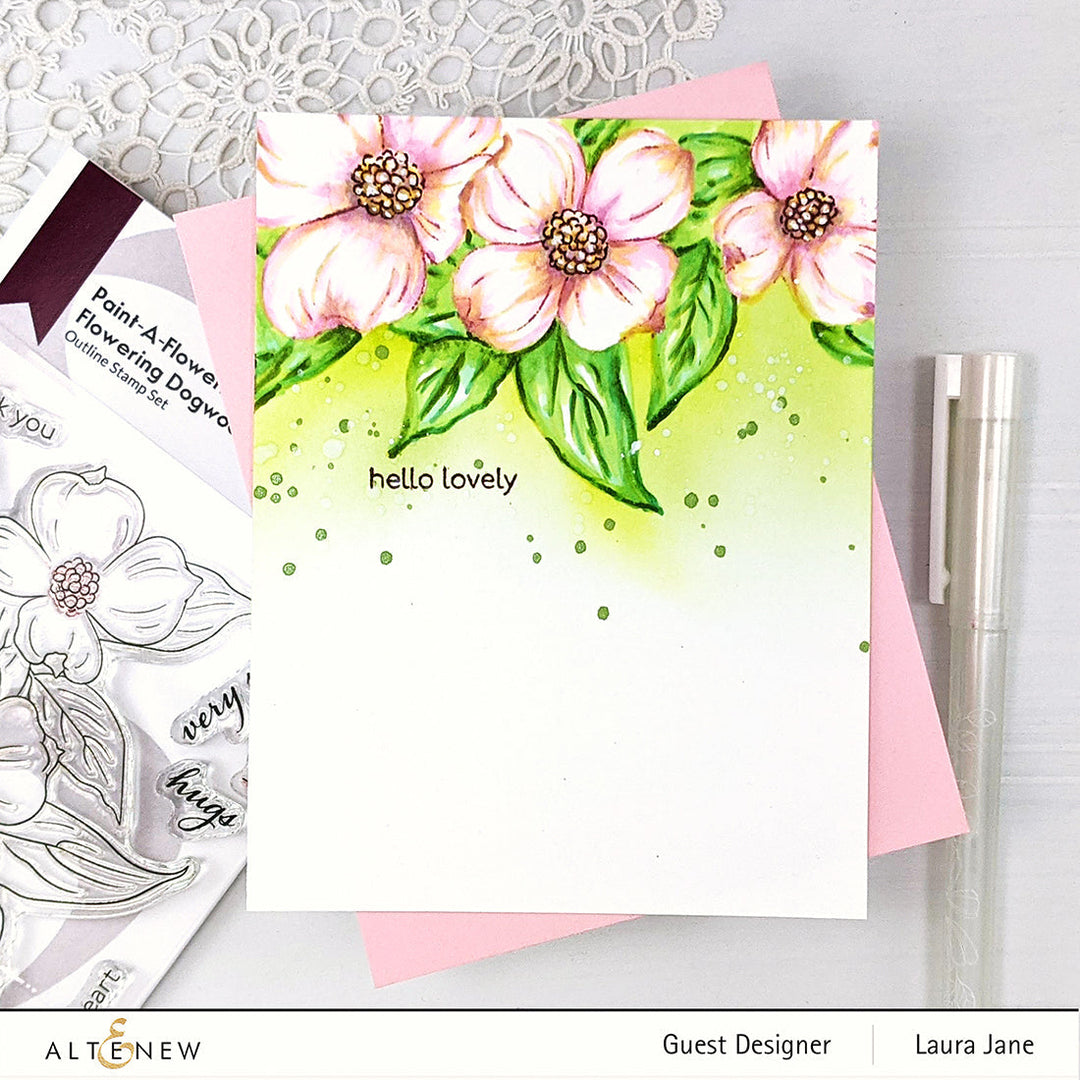 Clear Stamps Paint-A-Flower: Flowering Dogwood Outline Stamp Set