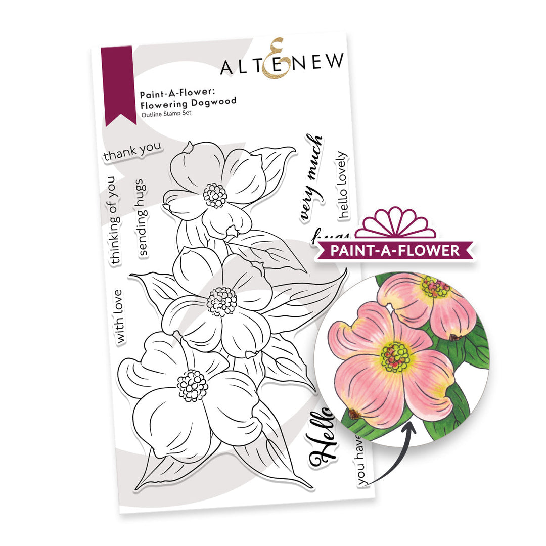 Clear Stamps Paint-A-Flower: Flowering Dogwood Outline Stamp Set