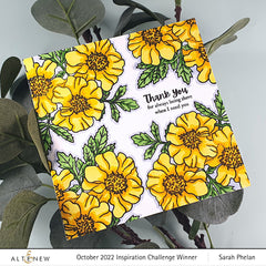 Clear Stamps Paint-A-Flower: French Marigold Outline Stamp Set