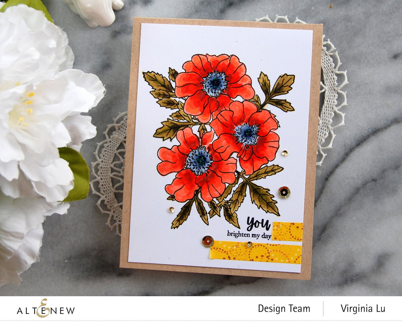 Clear Stamps Paint-A-Flower: French Marigold Outline Stamp Set
