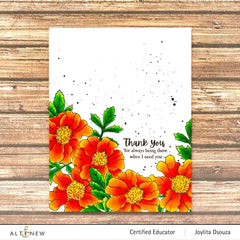 Clear Stamps Paint-A-Flower: French Marigold Outline Stamp Set