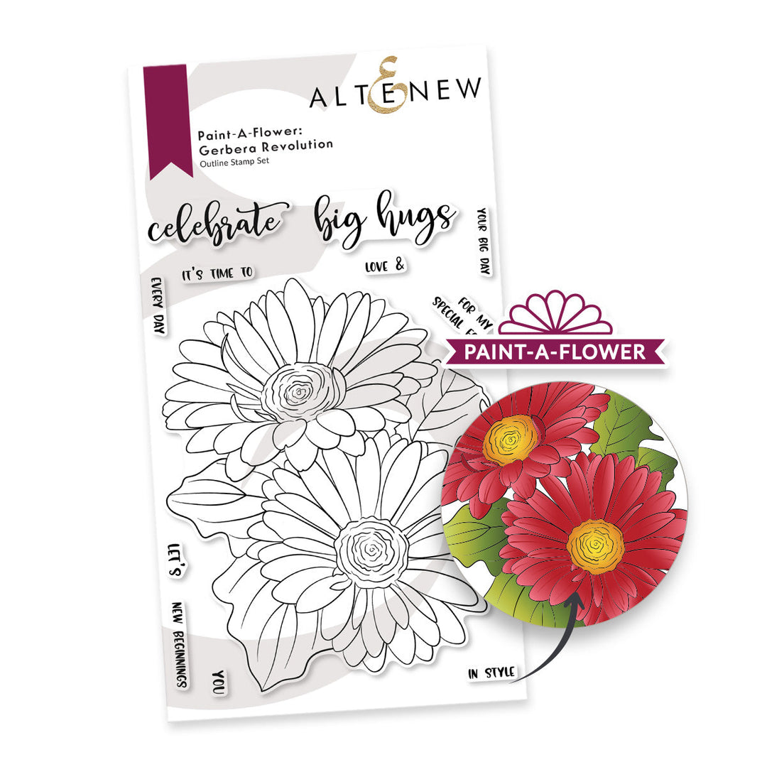 Clear Stamps Paint-A-Flower: Gerbera Revolution Outline Stamp Set