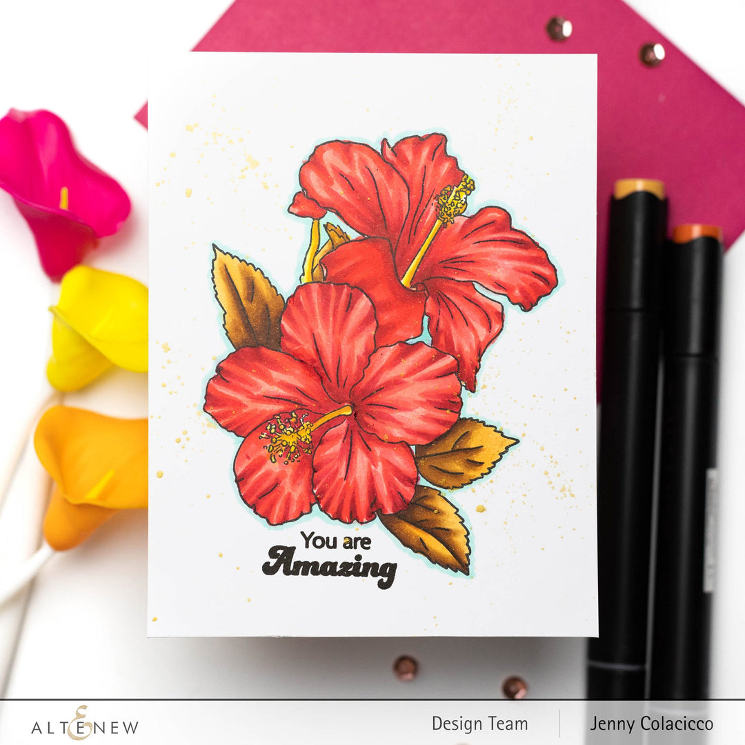 Clear Stamps Paint-A-Flower: Hibiscus Outline Stamp Set
