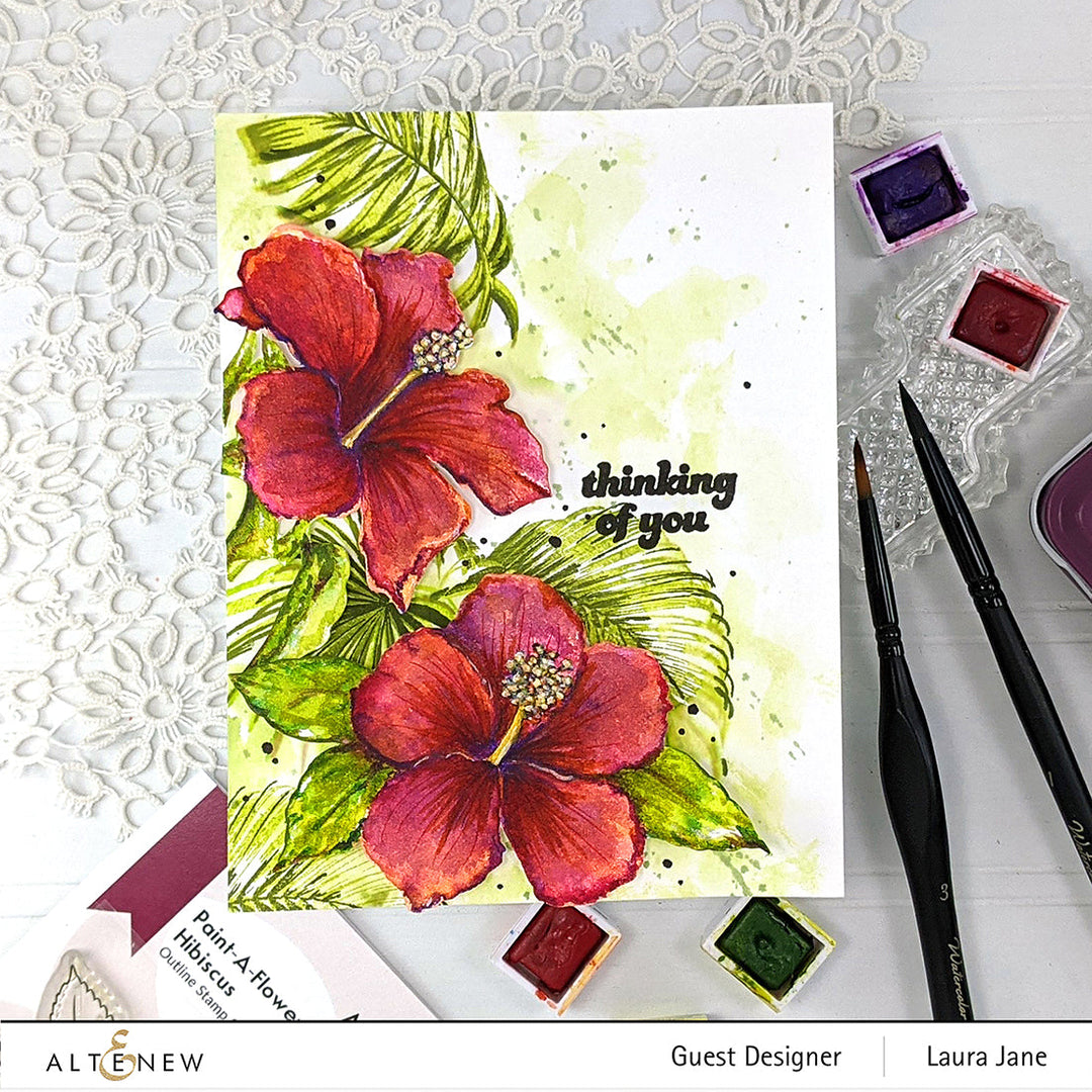 Clear Stamps Paint-A-Flower: Hibiscus Outline Stamp Set