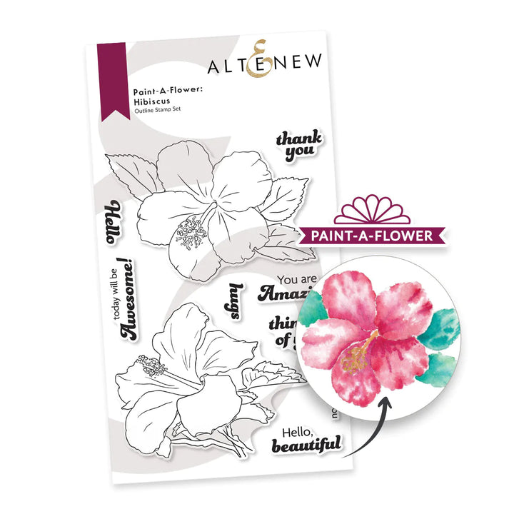 Clear Stamps Paint-A-Flower: Hibiscus Outline Stamp Set