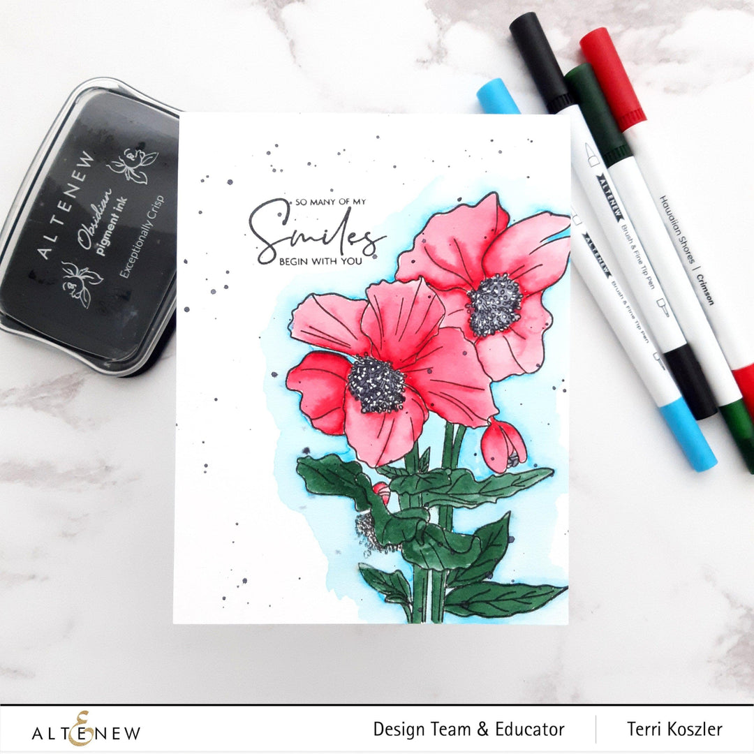 Clear Stamps Paint-A-Flower: Himalayan Poppy Outline Stamp Set