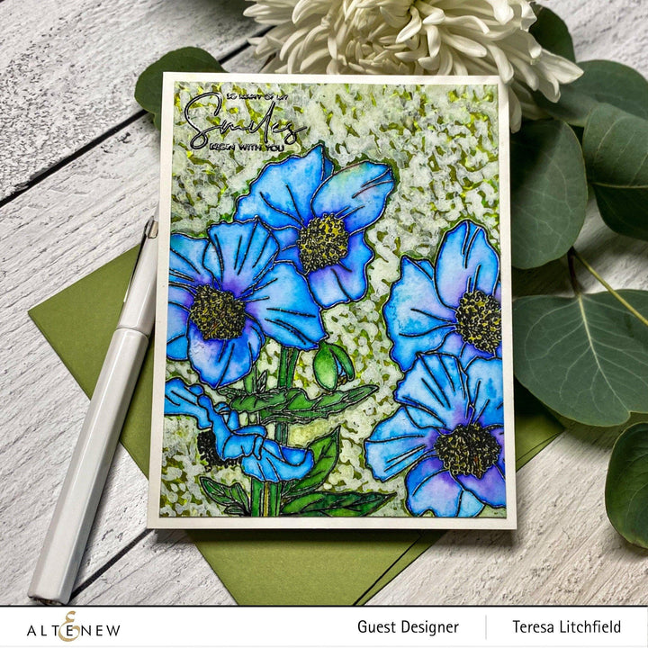 Clear Stamps Paint-A-Flower: Himalayan Poppy Outline Stamp Set