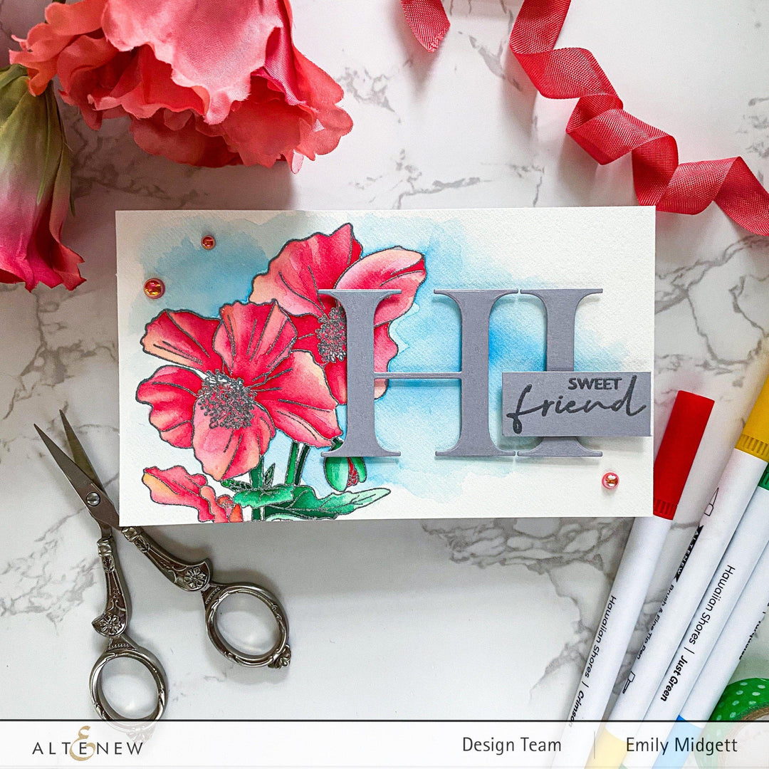 Clear Stamps Paint-A-Flower: Himalayan Poppy Outline Stamp Set