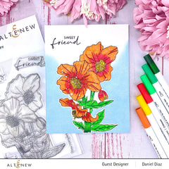 Clear Stamps Paint-A-Flower: Himalayan Poppy Outline Stamp Set