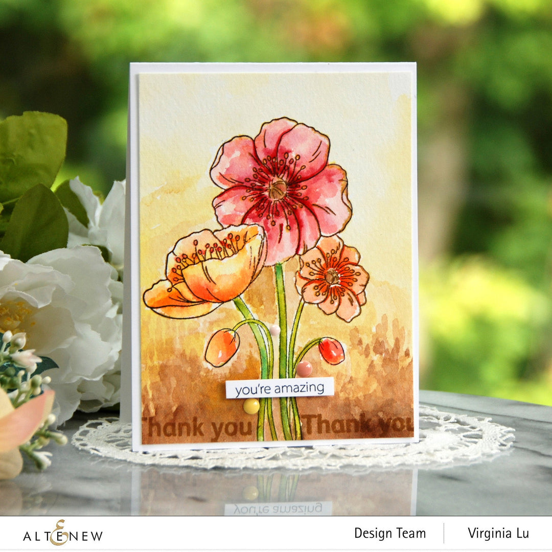 Clear Stamps Paint-A-Flower: Iceland Poppies Outline Stamp Set