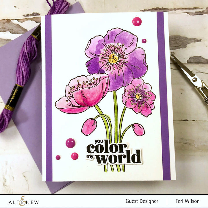 Clear Stamps Paint-A-Flower: Iceland Poppies Outline Stamp Set