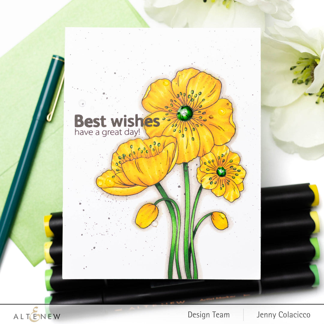 Clear Stamps Paint-A-Flower: Iceland Poppies Outline Stamp Set