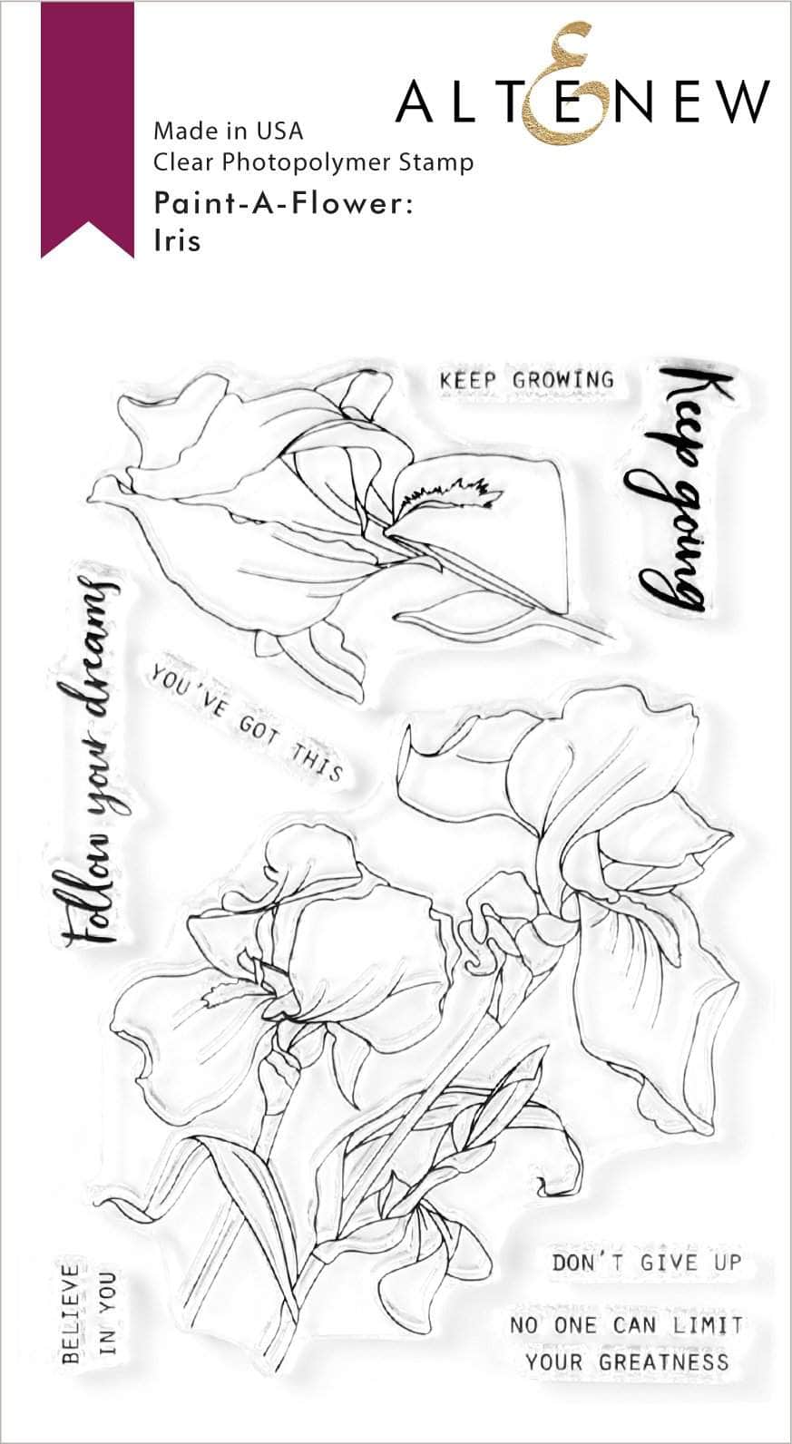 Clear Stamps Paint-A-Flower: Iris Outline Stamp Set