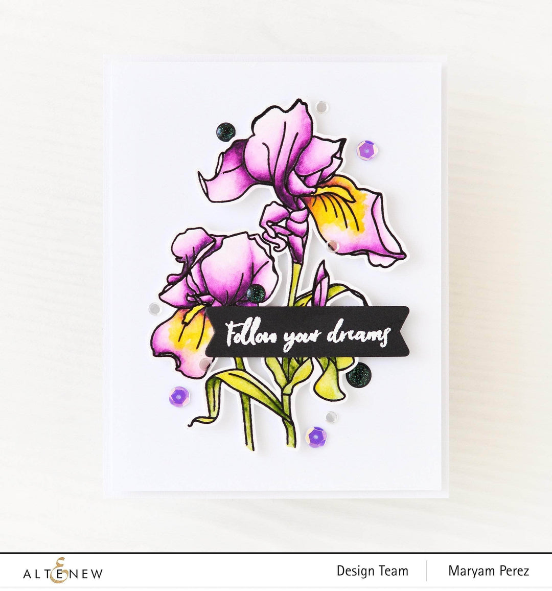 Clear Stamps Paint-A-Flower: Iris Outline Stamp Set