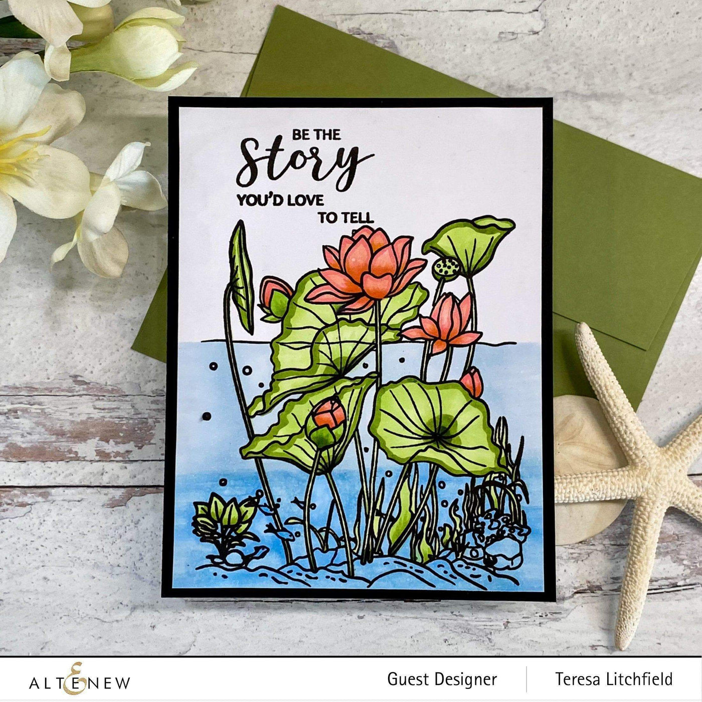 Clear Stamps Paint-A-Flower: Lotus Outline Stamp Set