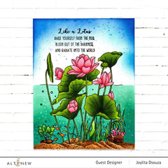Clear Stamps Paint-A-Flower: Lotus Outline Stamp Set