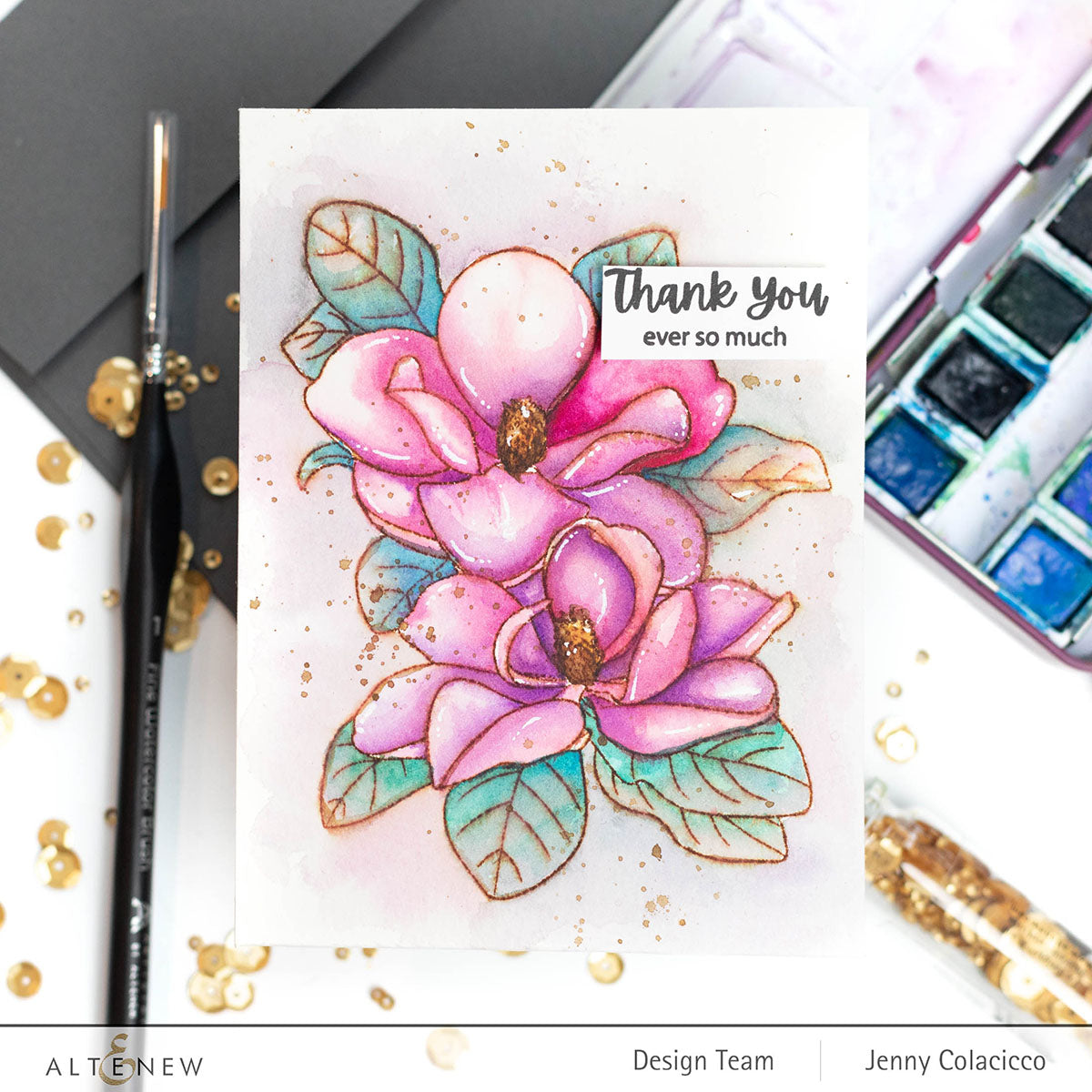Clear Stamps Paint-A-Flower: Magnolia Grandiflora Outline Stamp Set