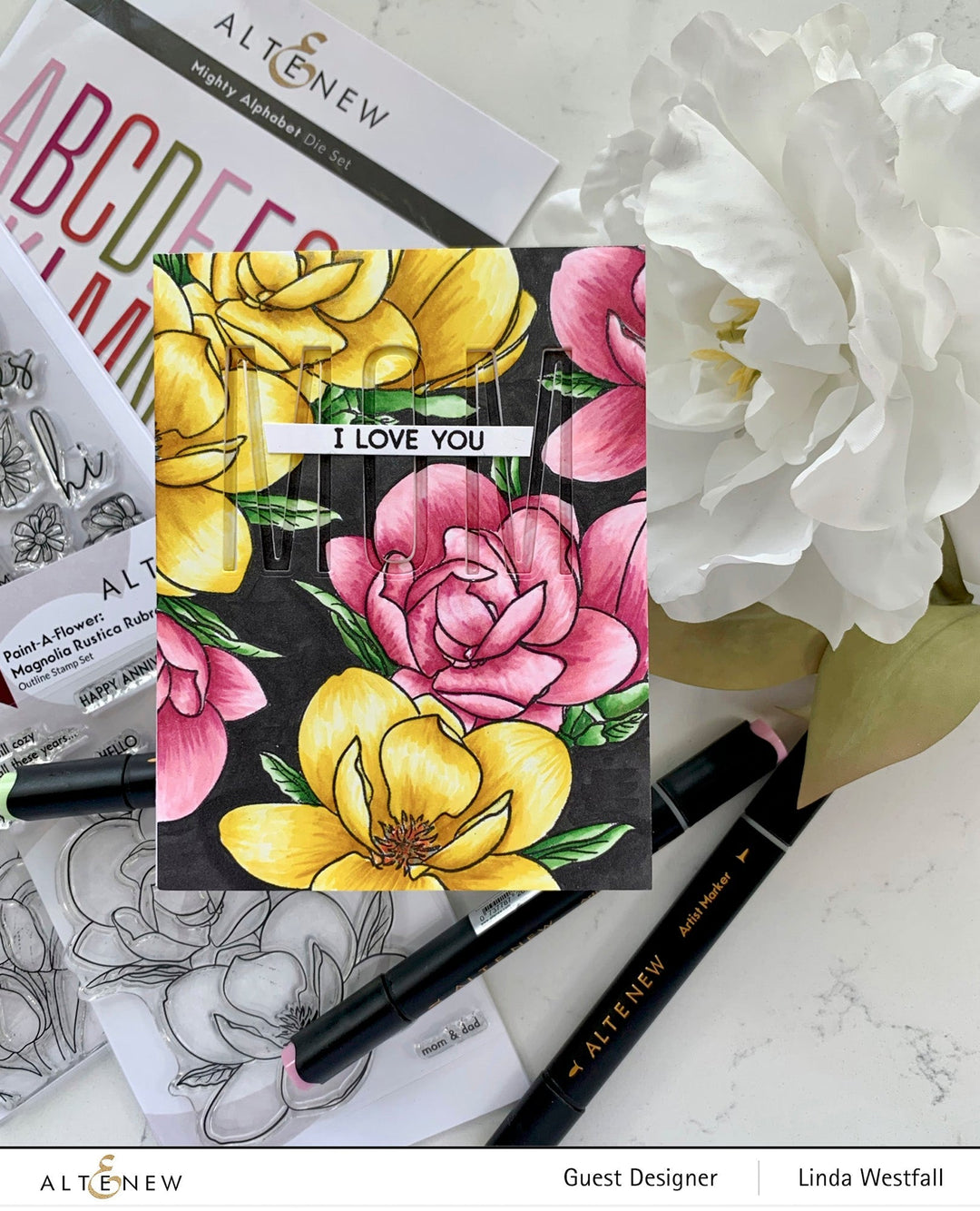 Clear Stamps Paint-A-Flower: Magnolia Rustica Rubra Outline Stamp Set