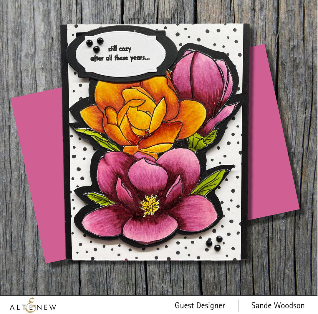 Clear Stamps Paint-A-Flower: Magnolia Rustica Rubra Outline Stamp Set