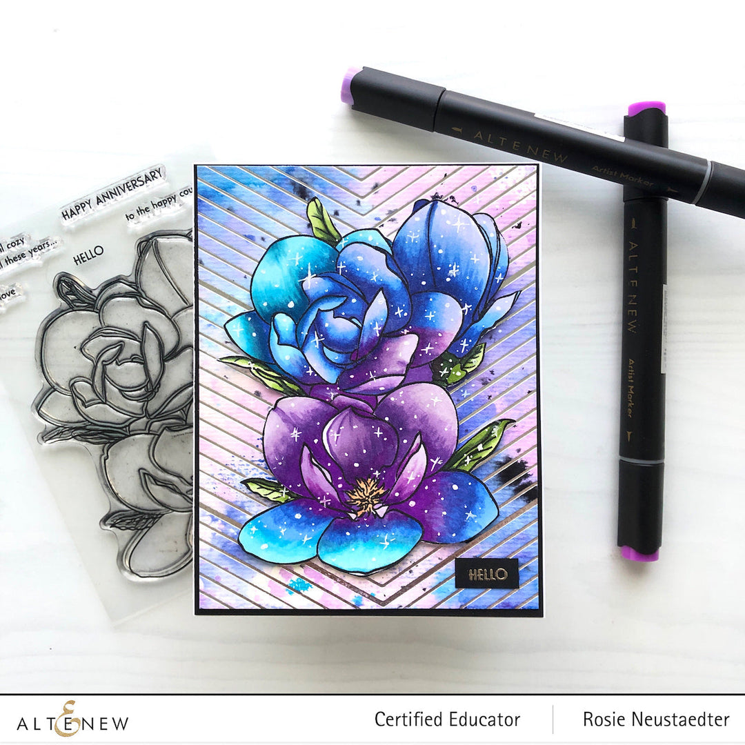 Clear Stamps Paint-A-Flower: Magnolia Rustica Rubra Outline Stamp Set