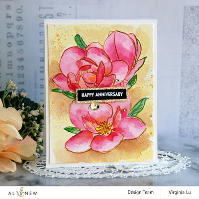 Clear Stamps Paint-A-Flower: Magnolia Rustica Rubra Outline Stamp Set
