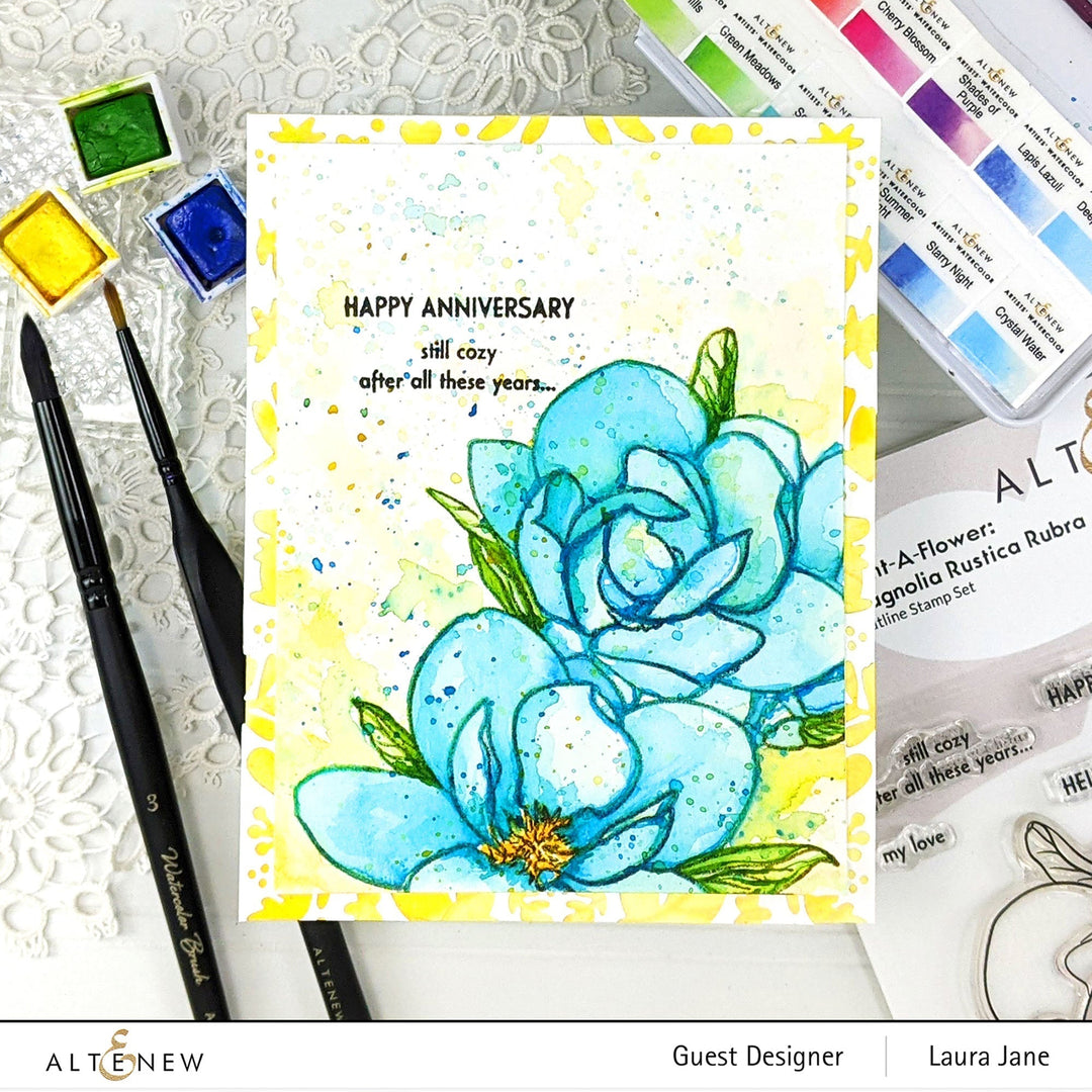 Clear Stamps Paint-A-Flower: Magnolia Rustica Rubra Outline Stamp Set