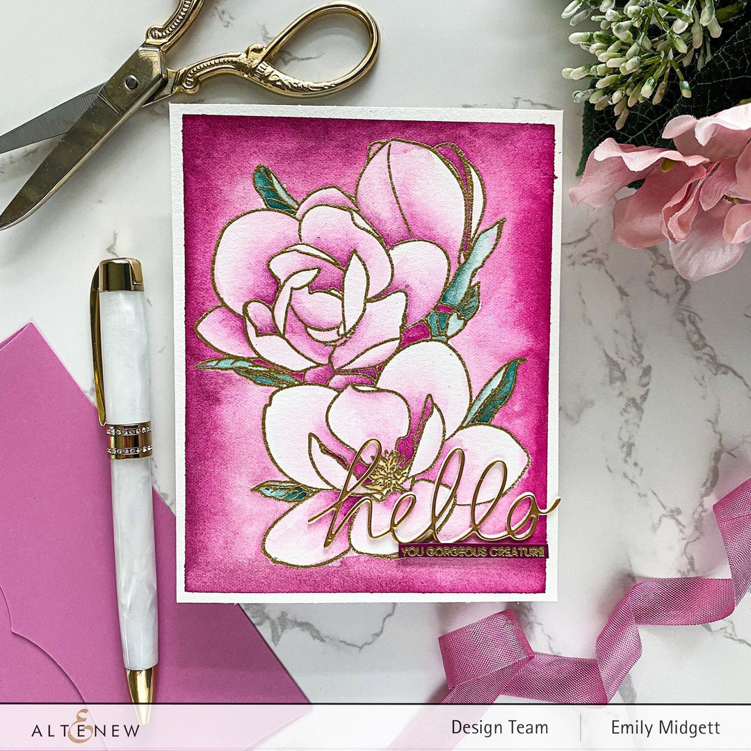 Clear Stamps Paint-A-Flower: Magnolia Rustica Rubra Outline Stamp Set