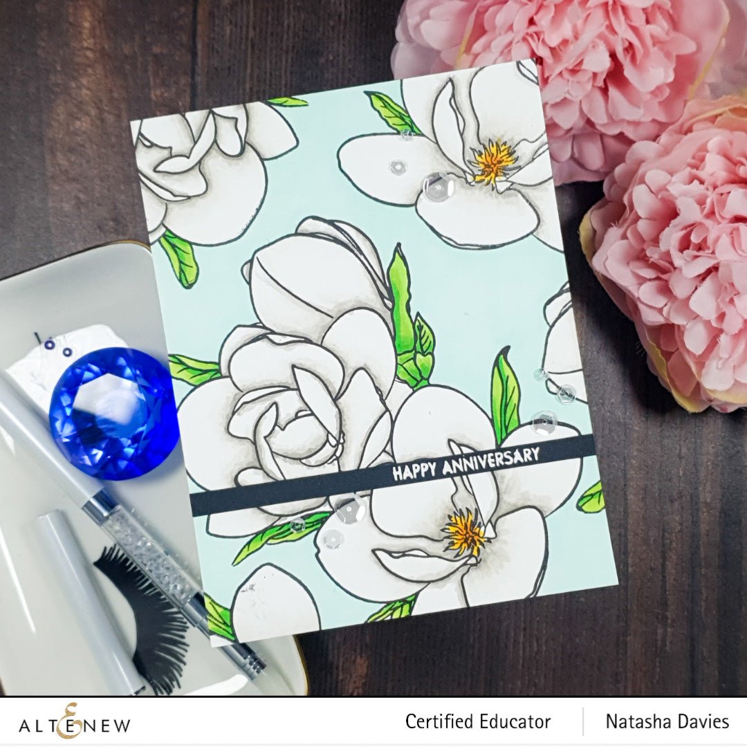 Clear Stamps Paint-A-Flower: Magnolia Rustica Rubra Outline Stamp Set