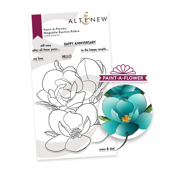 Clear Stamps Paint-A-Flower: Magnolia Rustica Rubra Outline Stamp Set