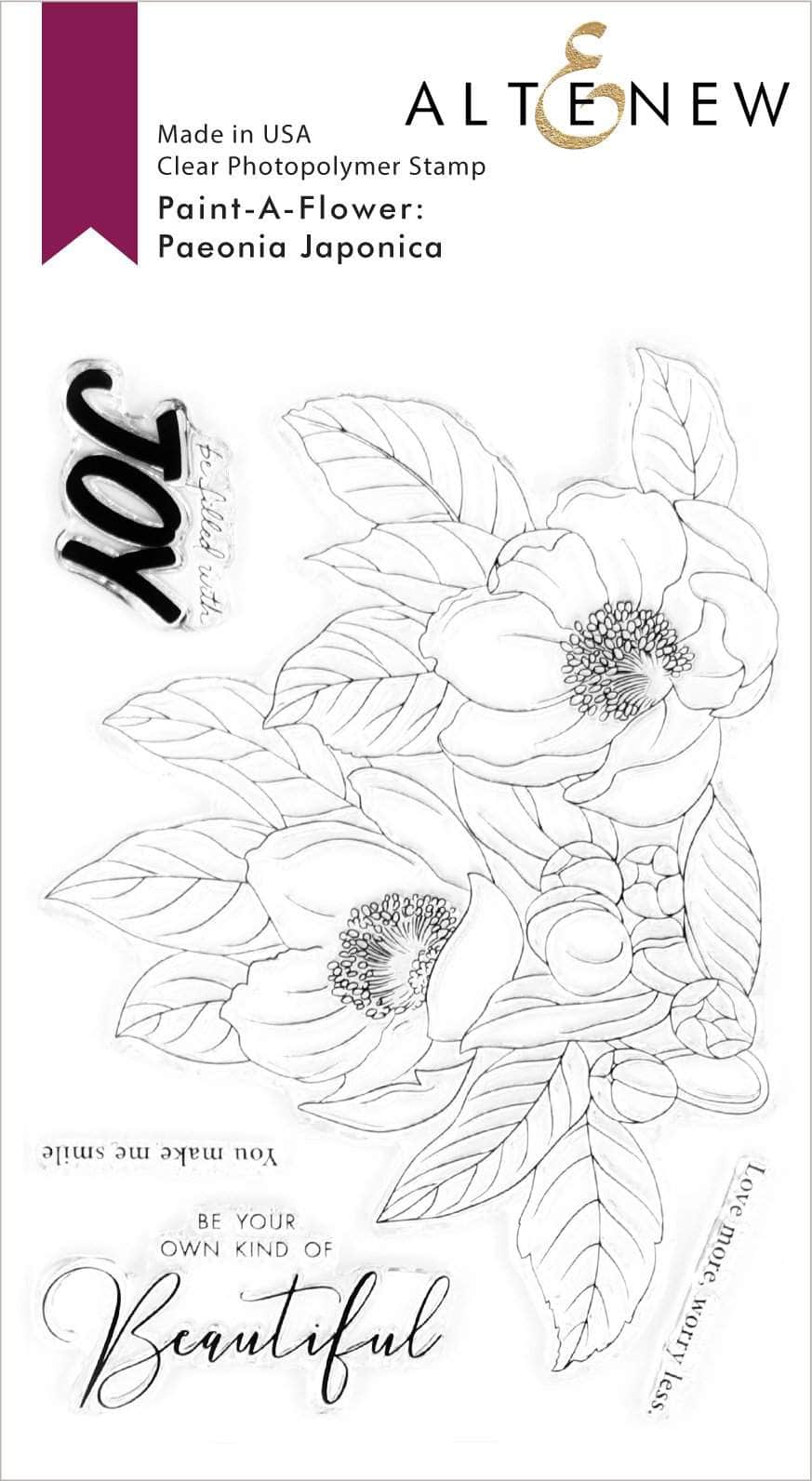 Clear Stamps Paint-A-Flower: Paeonia Japonica Outline Stamp Set